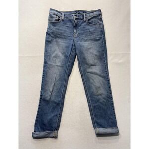 Old Navy Wow Boyfriend Jeans Womens 6 Blue Medium Wash Mid Rise Relaxed 28x27